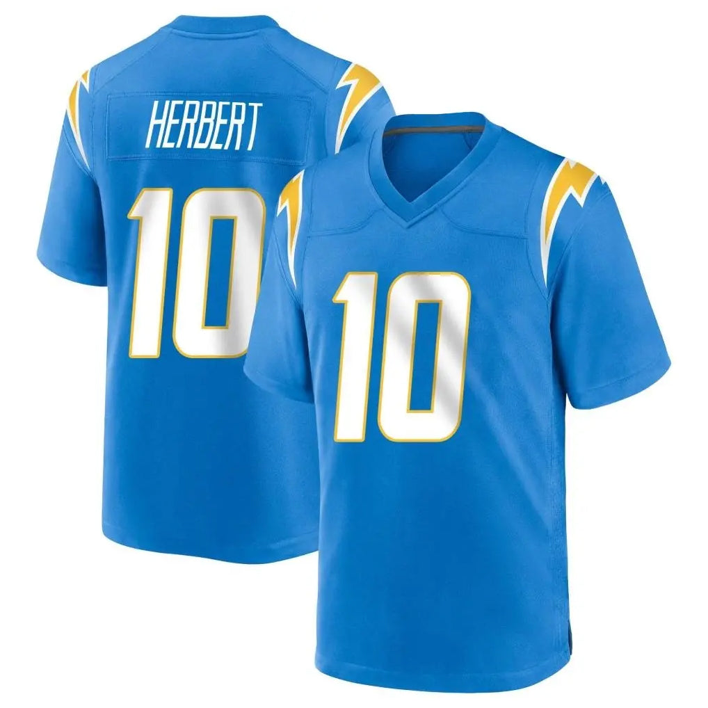 Jdoa LA.Chargers #10 Justin Herbert Player Blue Home Game Stitched Jerseys
