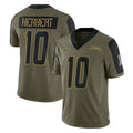 Jdoa LA.Chargers #10 Justin Herbert Player Olive Salute To Service Limited Game Stitched Jerseys