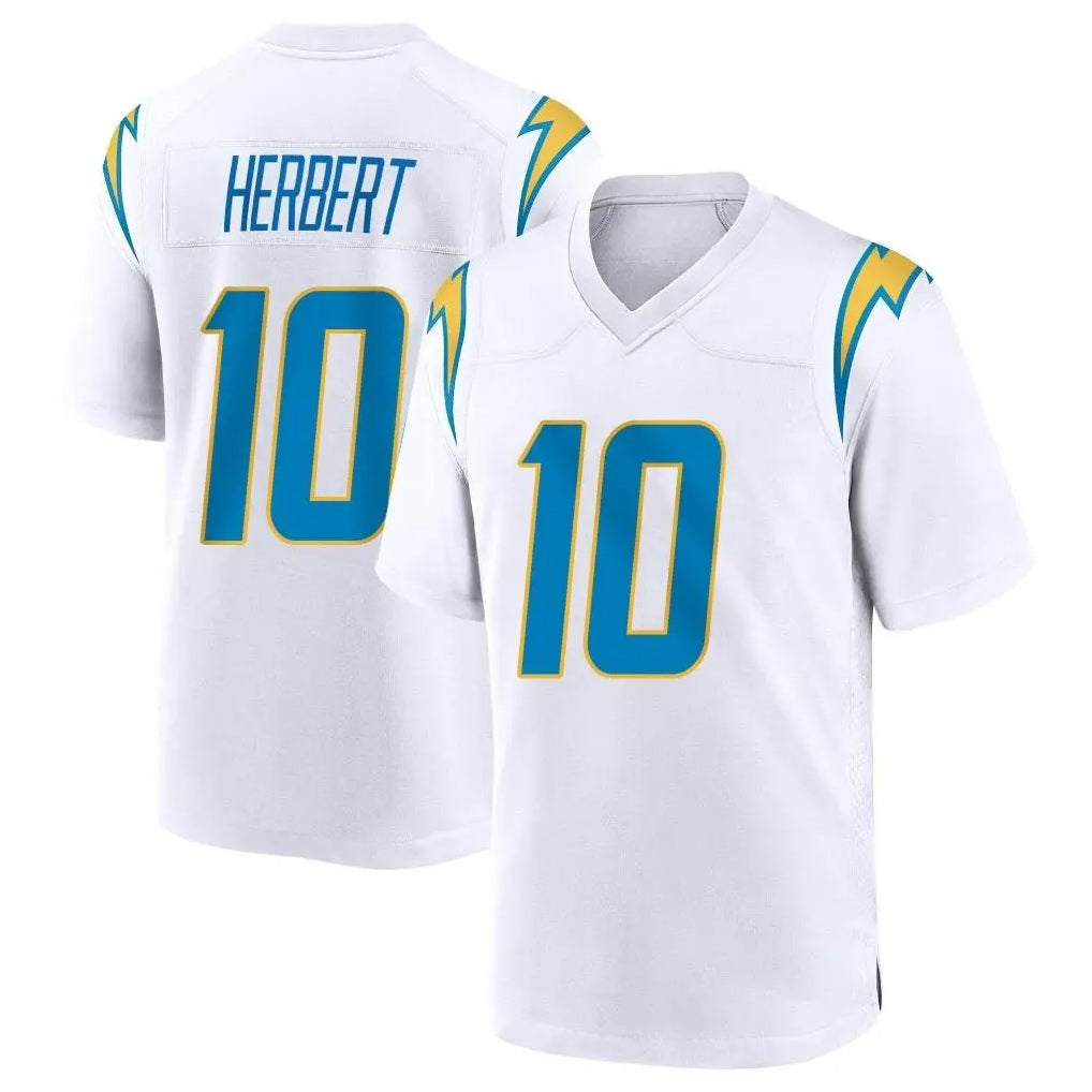 Jdoa LA.Chargers #10 Justin Herbert Player White Home Game Stitched Jerseys