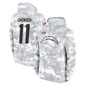 Jdoa LA.Chargers #11 Cameron Dicker Player Arctic Camo Salute to Service Hoodies Limited Game Stitched Jerseys