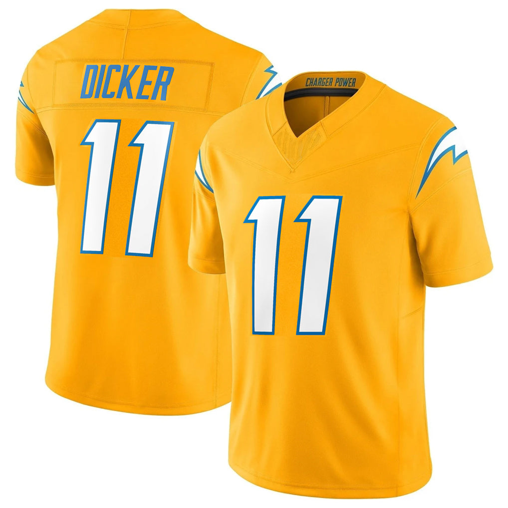 Jdoa LA.Chargers #11 Cameron Dicker Player Gold Limited Vapor F.U.S.E. Home Game Stitched Jerseys
