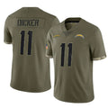Jdoa LA.Chargers #11 Cameron Dicker Player Olive Salute To Service Limited Stitched Jerseys