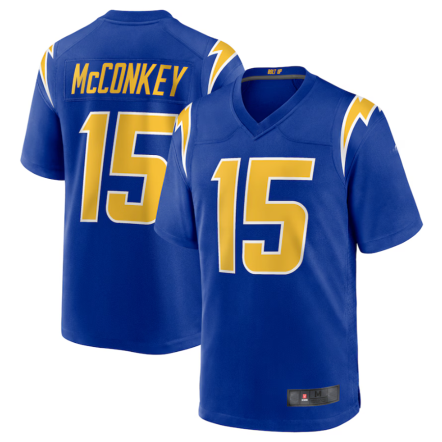 Jdoa LA.Chargers #15 Ladd McConkey Royal Game Jersey Stitched Jerseys