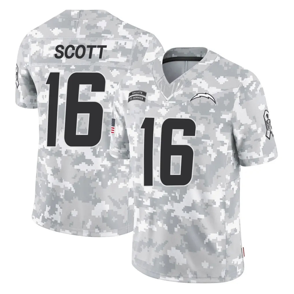 Jdoa LA.Chargers #16 J.K. Scott Player Arctic Camo Salute To Service Limited Game Stitched Jerseys
