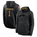 Jdoa LA.Chargers #1 Quentin Johnston Player Black Salute to Service Hoodies Limited Game Stitched Jerseys