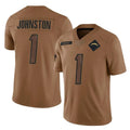 Jdoa LA.Chargers #1 Quentin Johnston Player Brown Salute To Service Limited Stitched Jerseys