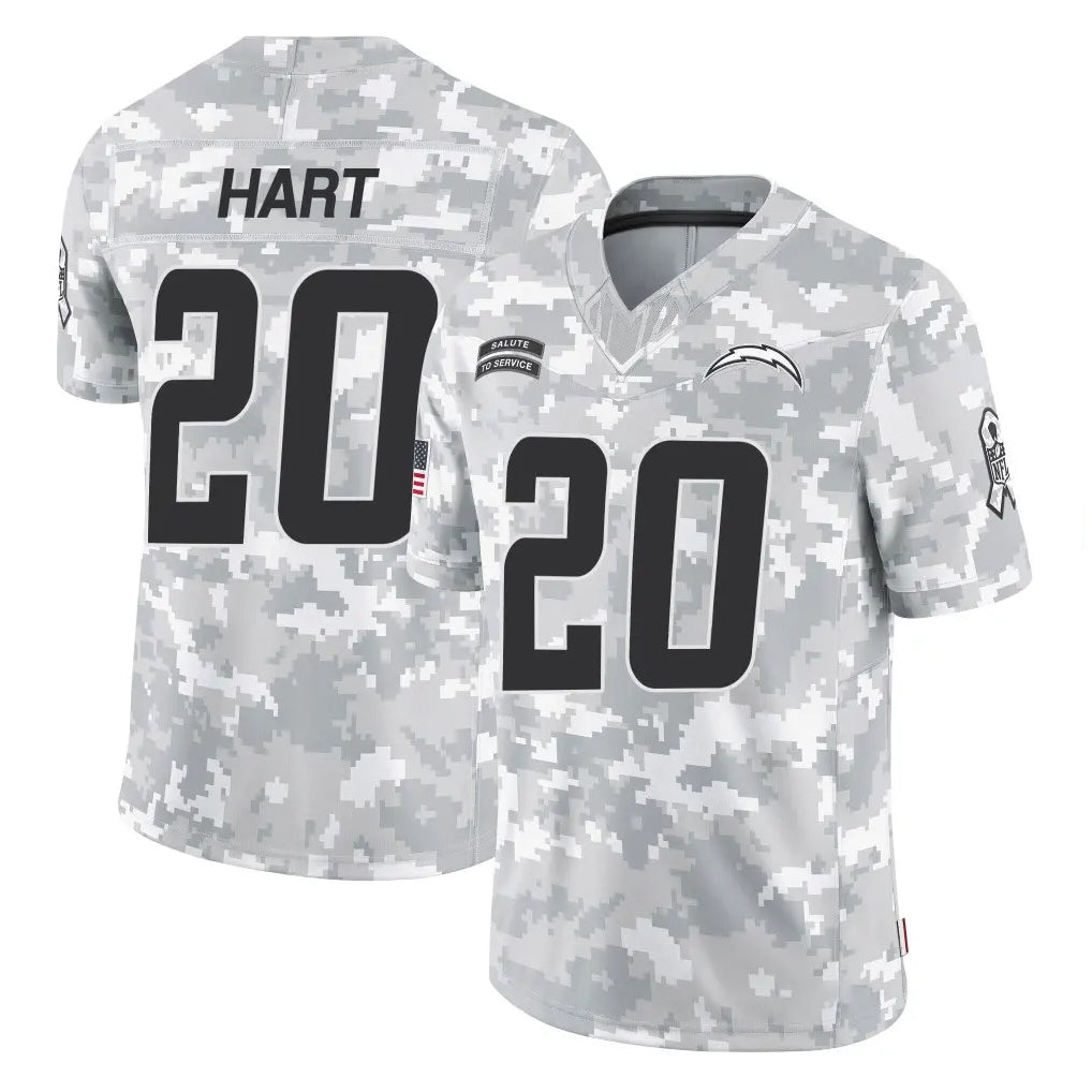 Jdoa LA.Chargers #20 Cam Hart Player Arctic Camo Salute To Service Limited Game Stitched Jerseys