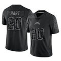 Jdoa LA.Chargers #20 Cam Hart Player Black Limited Reflective Home Game Stitched Jerseys