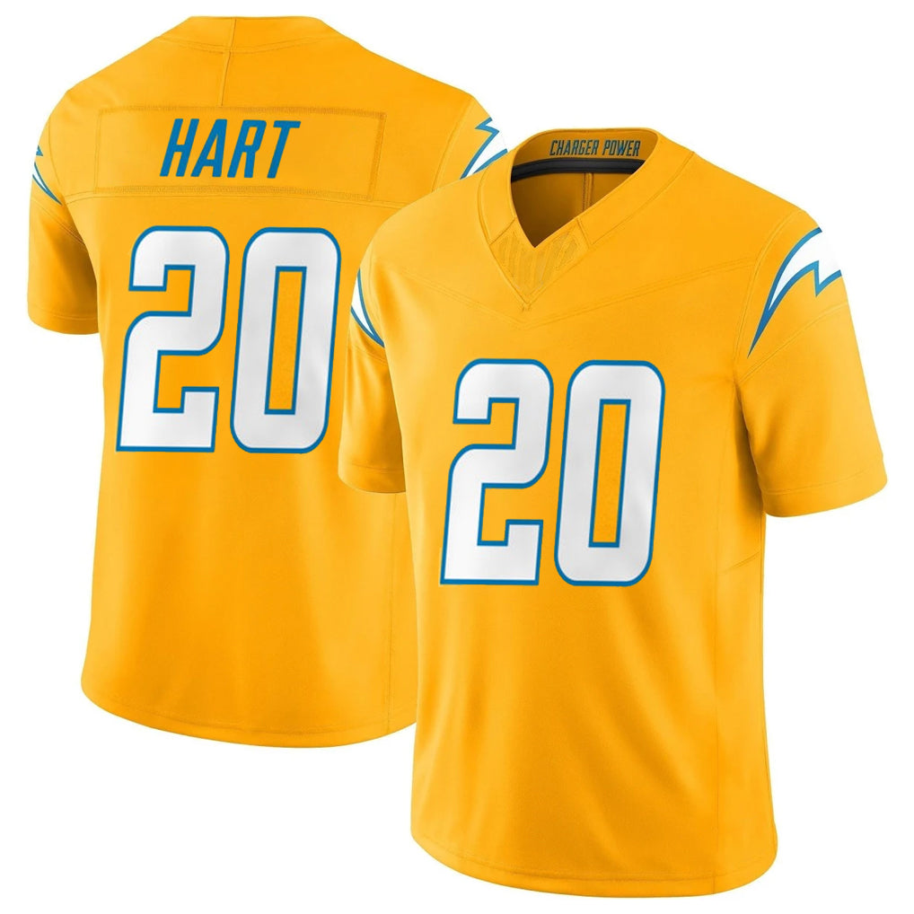 Jdoa LA.Chargers #20 Cam Hart Player Gold Limited Vapor F.U.S.E. Home Game Stitched Jerseys