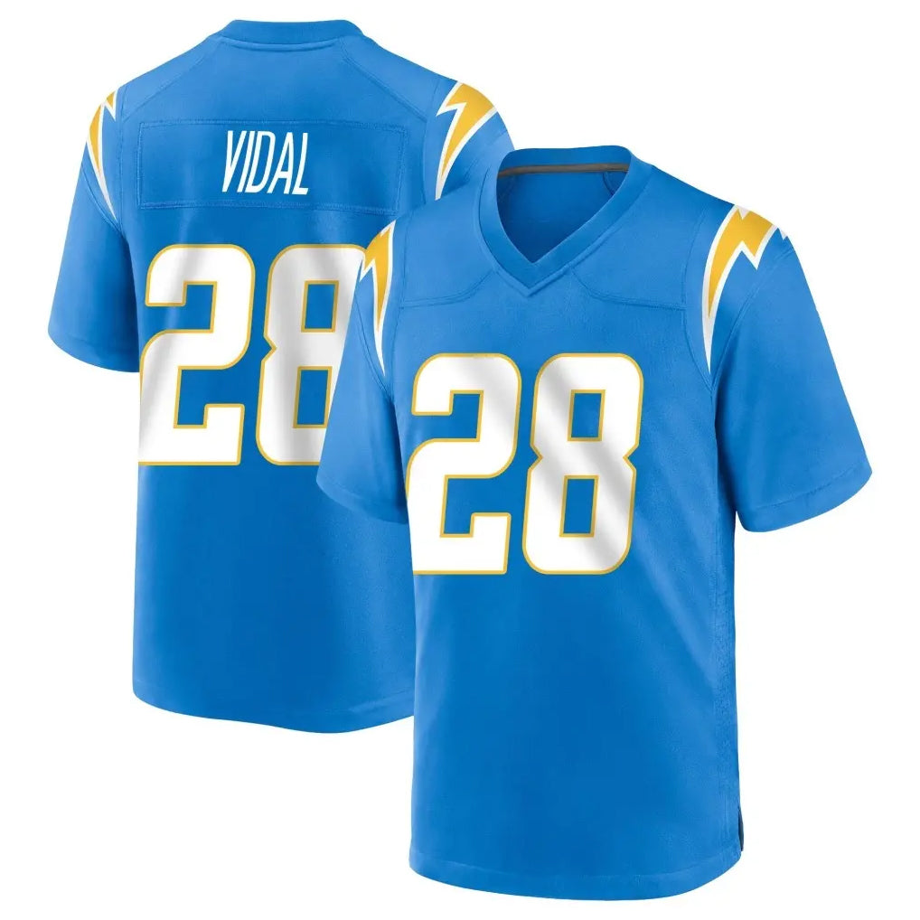 Jdoa LA.Chargers #28 Kimani Vidal Player Blue Home Game Stitched Jerseys