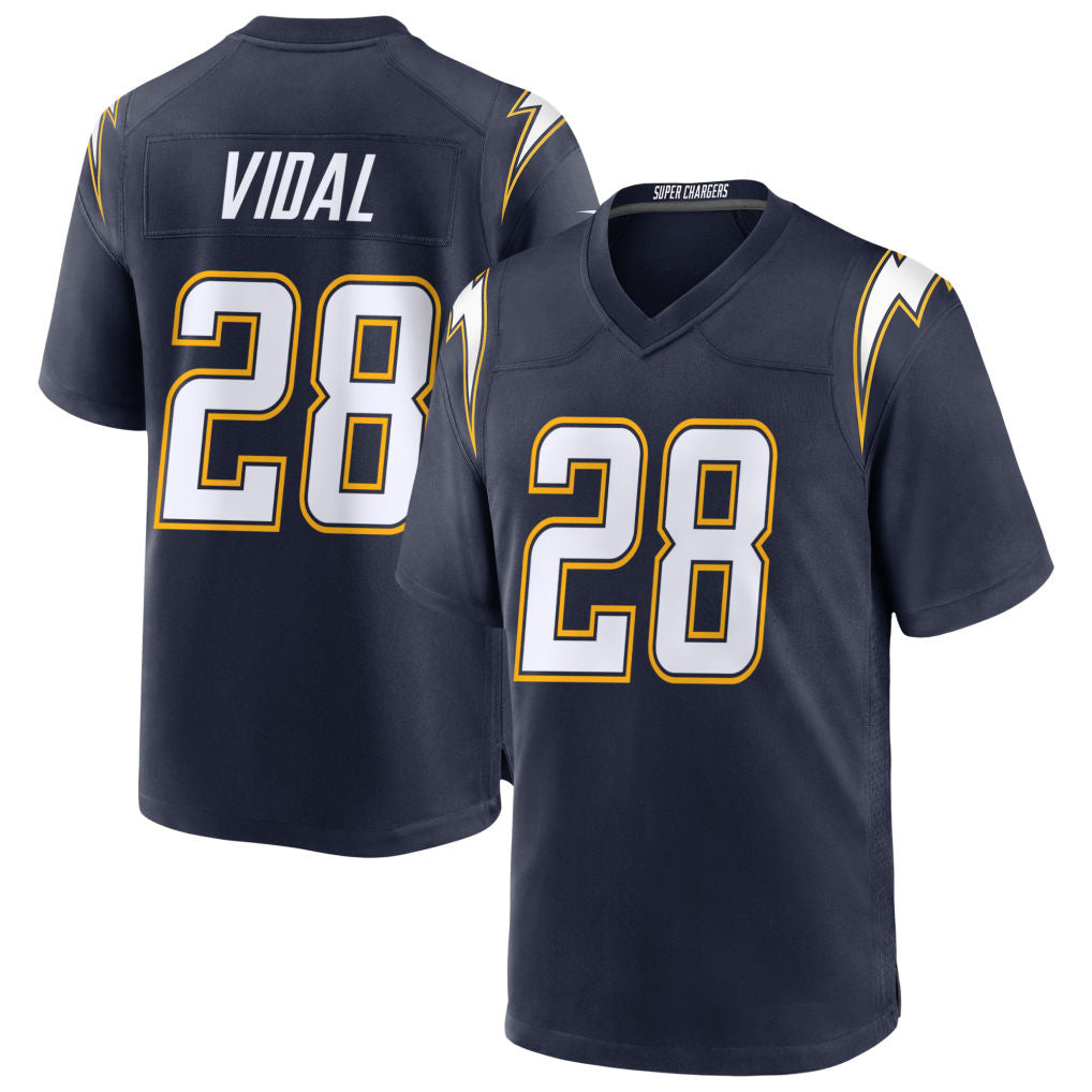 Jdoa LA.Chargers #28 Kimani Vidal Player Navy Alternate Home Game Stitched Jerseys
