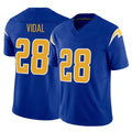 Jdoa LA.Chargers #28 Kimani Vidal Player Royal Limited Vapor F.U.S.E. Home Game Stitched Jerseys