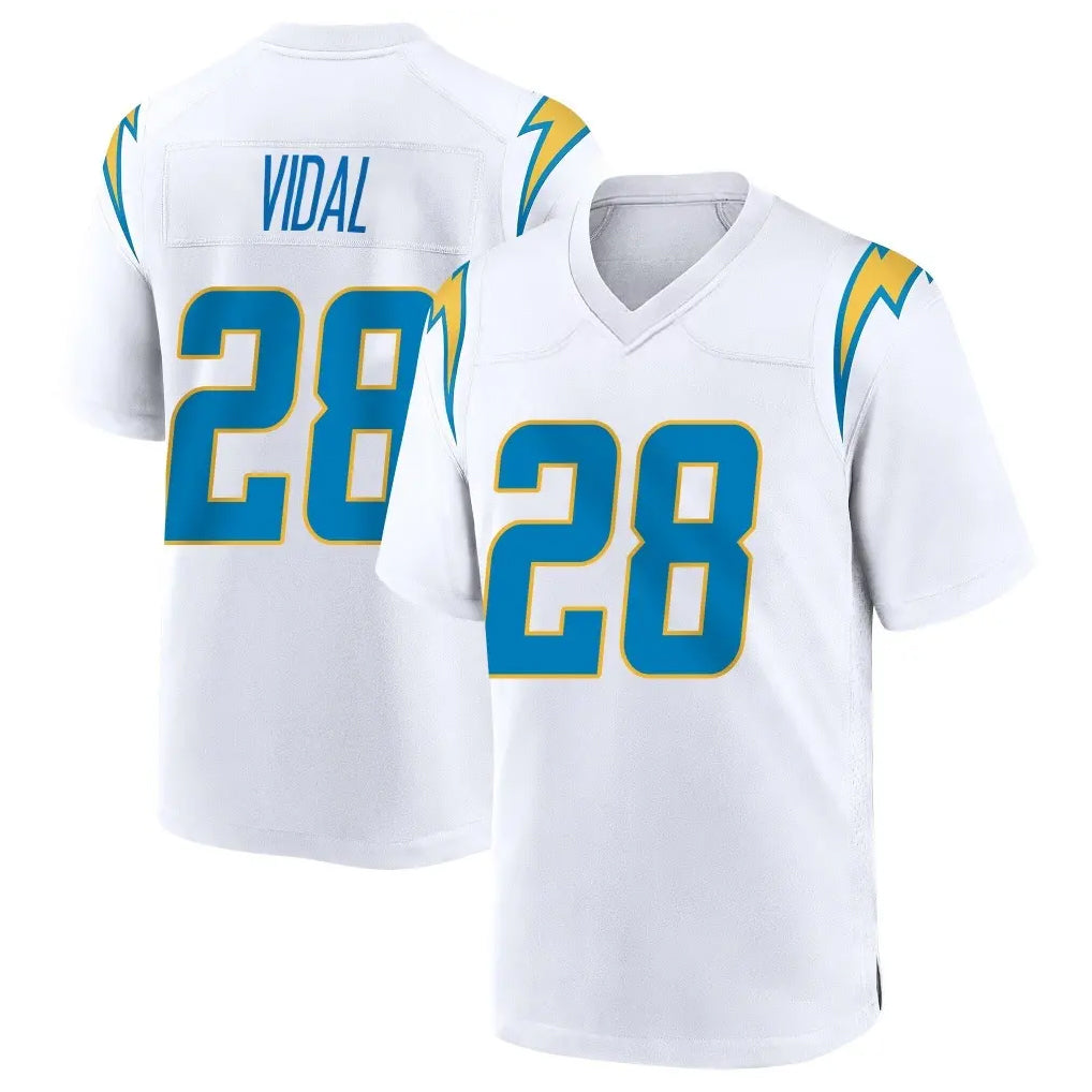 Jdoa LA.Chargers #28 Kimani Vidal Player White Home Game Stitched Jerseys