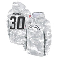 Jdoa LA.Chargers #30 Alec Ingold Player Arctic Camo Salute to Service Hoodies Limited Game Stitched Jerseys