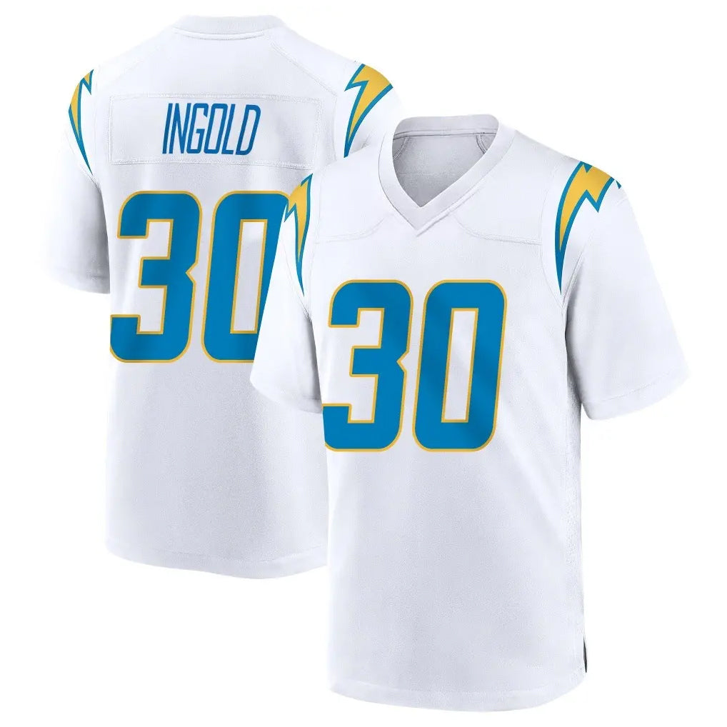 Jdoa LA.Chargers #30 Alec Ingold Player White Home Game Stitched Jerseys