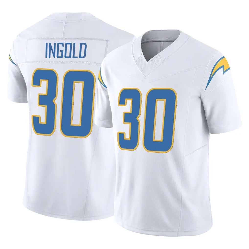 Jdoa LA.Chargers #30 Alec Ingold Player White Limited Vapor F.U.S.E. Home Game Stitched Jerseys