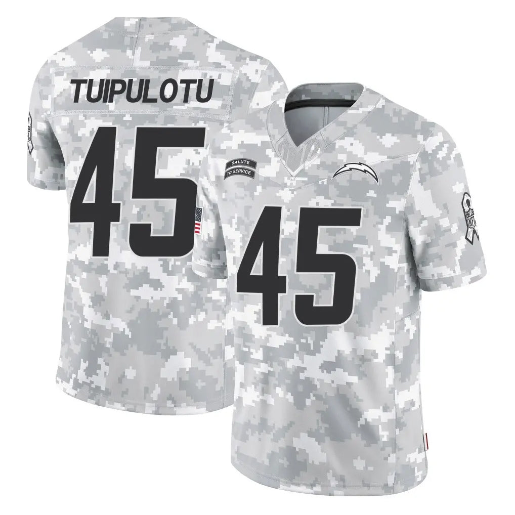 Jdoa LA.Chargers #45 Tuli Tuipulotu Player Arctic Camo Salute To Service Limited Game Stitched Jerseys