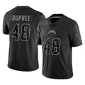 Jdoa LA.Chargers #48 Bud Dupree Player Black Limited Reflective Home Game Stitched Jerseys