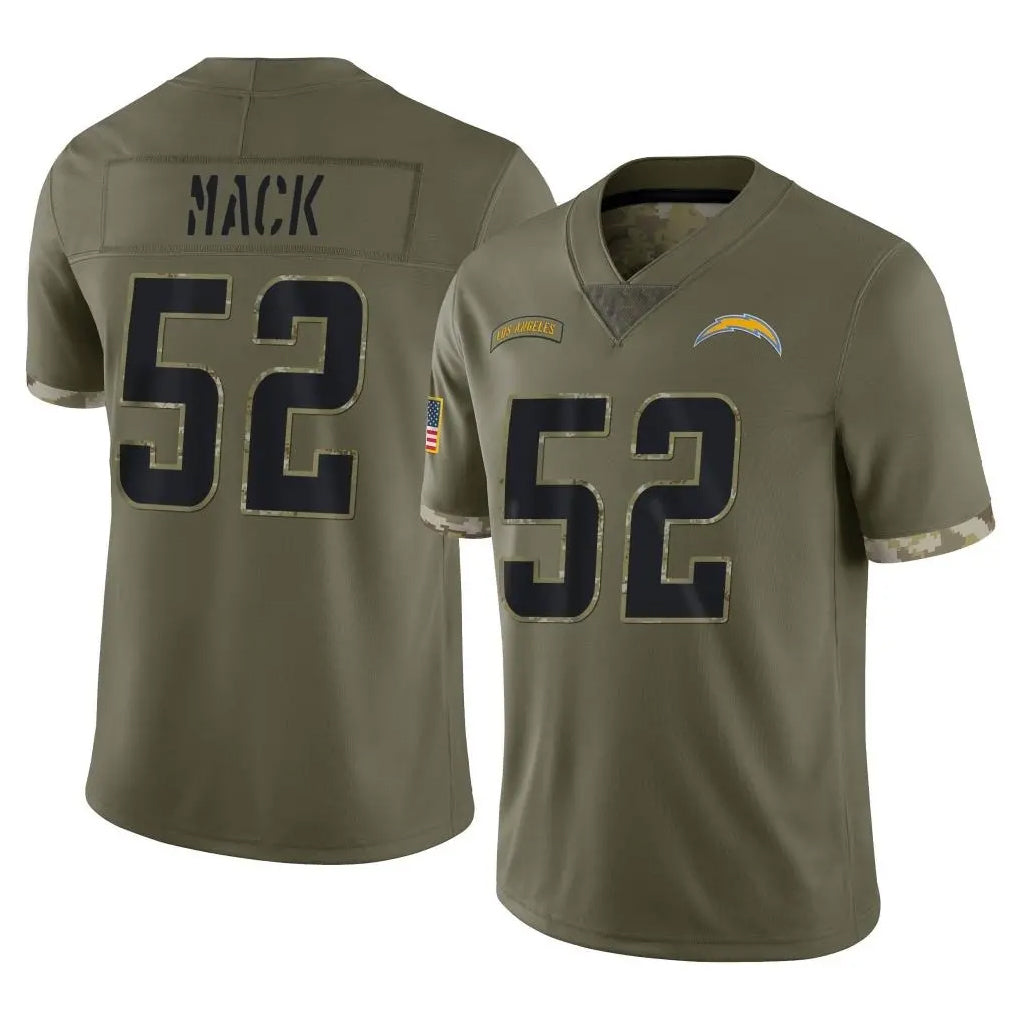 Jdoa LA.Chargers #52 Khalil Mack Player Olive Salute To Service Limited Stitched Jerseys