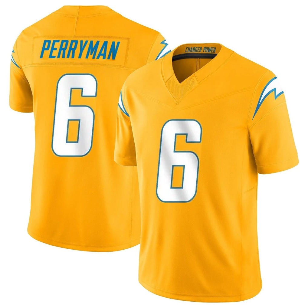 Jdoa LA.Chargers #6 Denzel Perryman Player Gold Limited Vapor F.U.S.E. Home Game Stitched Jerseys