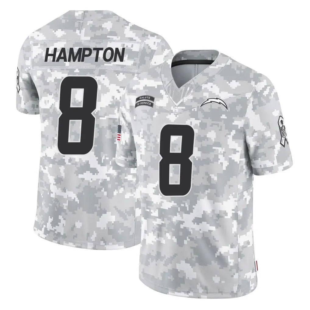 Jdoa LA.Chargers #8 Omarion Hampton Player Arctic Camo Salute To Service Limited Game Stitched Jerseys