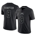 Jdoa LA.Chargers #8 Omarion Hampton Player Black Limited Reflective Home Game Stitched Jerseys