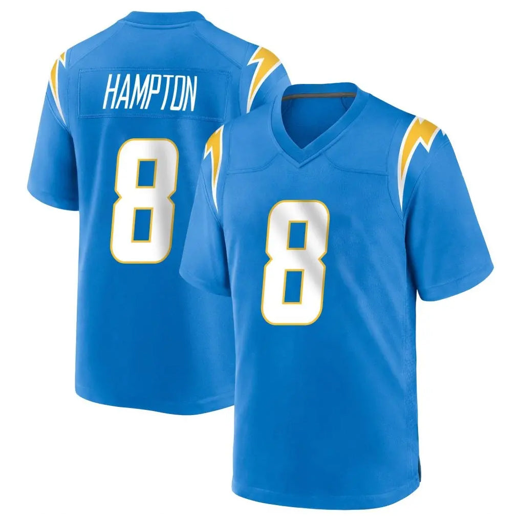Jdoa LA.Chargers #8 Omarion Hampton Player Blue Home Game Stitched Jerseys
