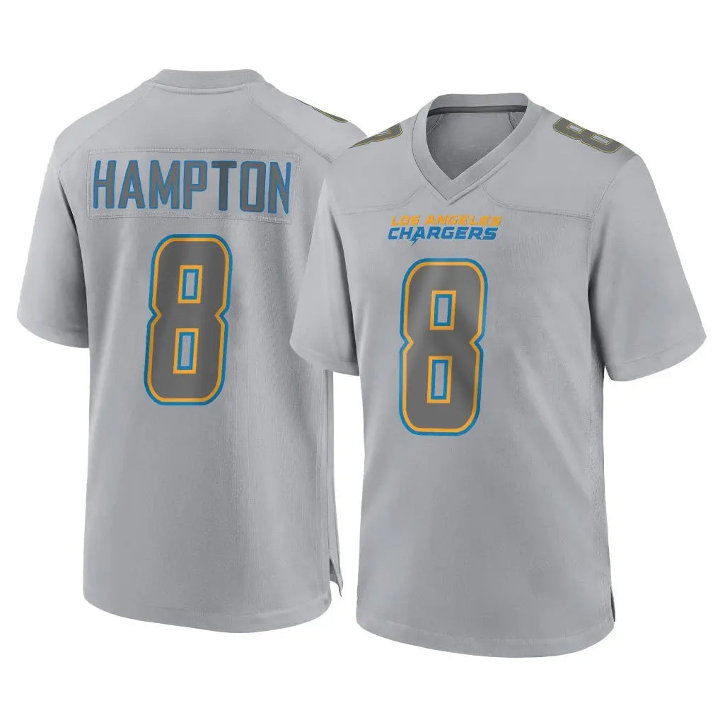 Jdoa LA.Chargers #8 Omarion Hampton Player Gray Atmosphere Fashion Home Game Stitched Jerseys