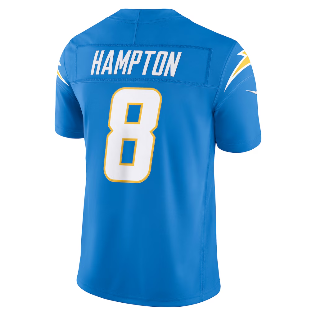 Jdoa LA.Chargers #8 Omarion Hampton Powder Blue Team Vapor F.U.S.E. Stitched Limited Jerseys