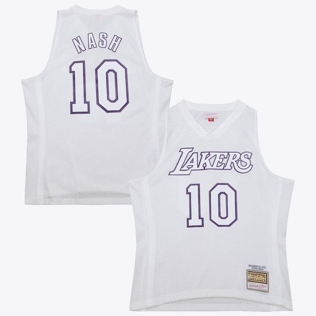 Xdoa LA.Lakers #10 Steve Nash White Mitchell & Ness 2012 Day Authentic Stitched Jerseys