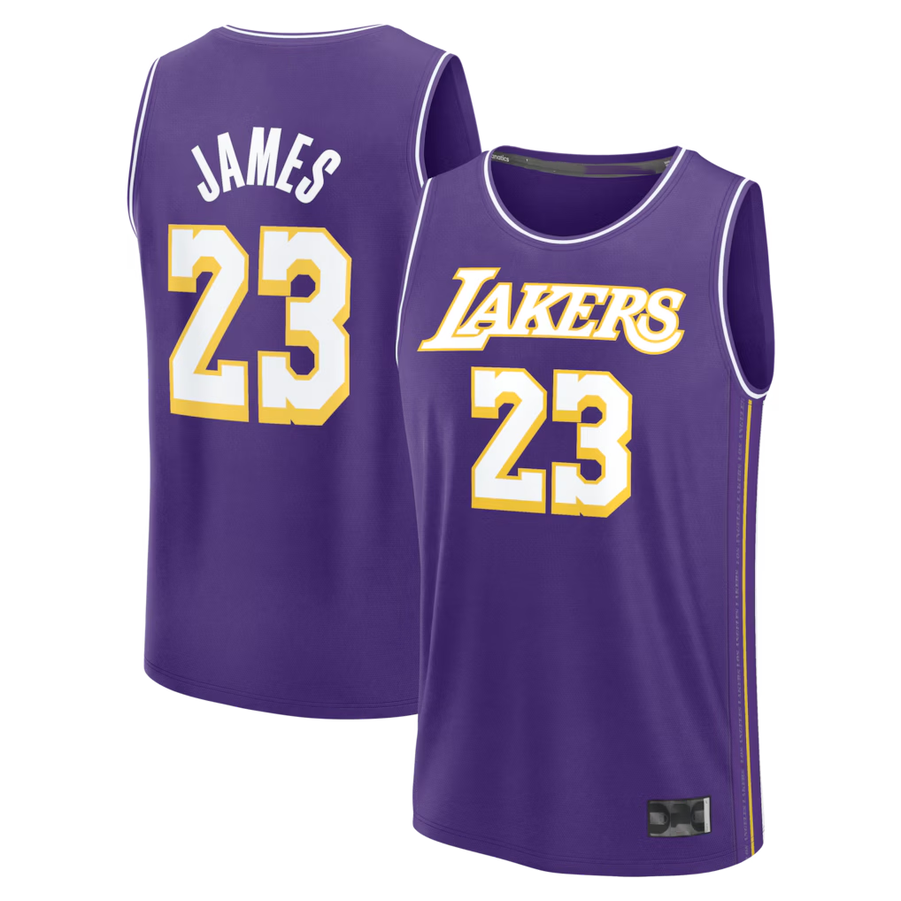 Xdoa LA.Lakers #23 LeBron James Purple Fast Break Stitched Jerseys - Statement Edition