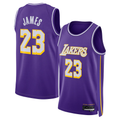 Xdoa LA.Lakers #23 LeBron James Purple Swingman Stitched Jerseys - Statement Edition