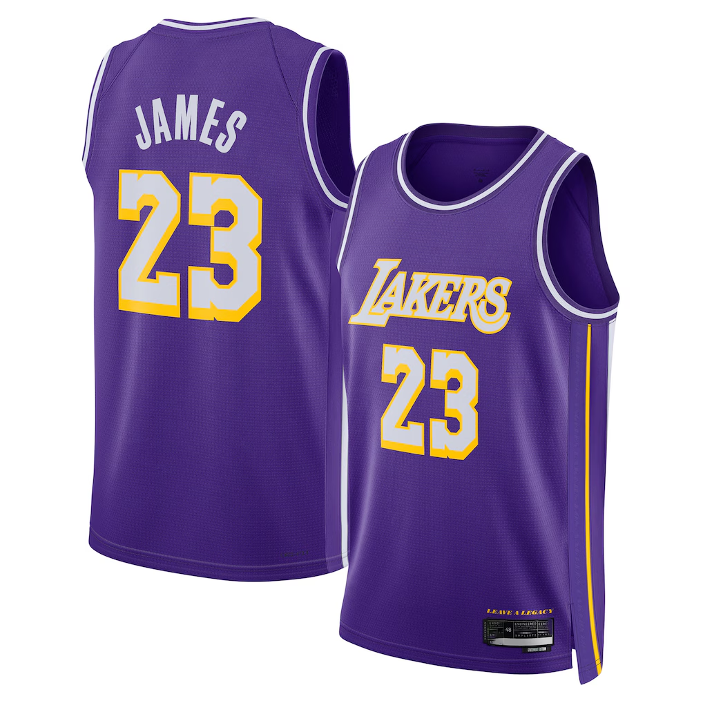 Xdoa LA.Lakers #23 LeBron James Purple Swingman Stitched Jerseys - Statement Edition