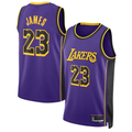 Xdoa LA.Lakers #23 Lebron James Statement Edition Swingman Stitched Jerseys