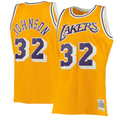 Xdoa LA.Lakers #32 Magic Johnson Mitchell & Ness Gold 1984-1985 Hardwood Classics Swingman Jerseys