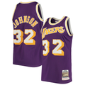 Xdoa LA.Lakers #32 Magic Johnson Mitchell & Ness Purple 1984-1985 Hardwood Classics Authentic Jerseys