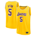 Xdoa LA.Lakers #5 Deandre Ayton Gold Fast Break Replica Player Stitched Jerseys - Icon Edition