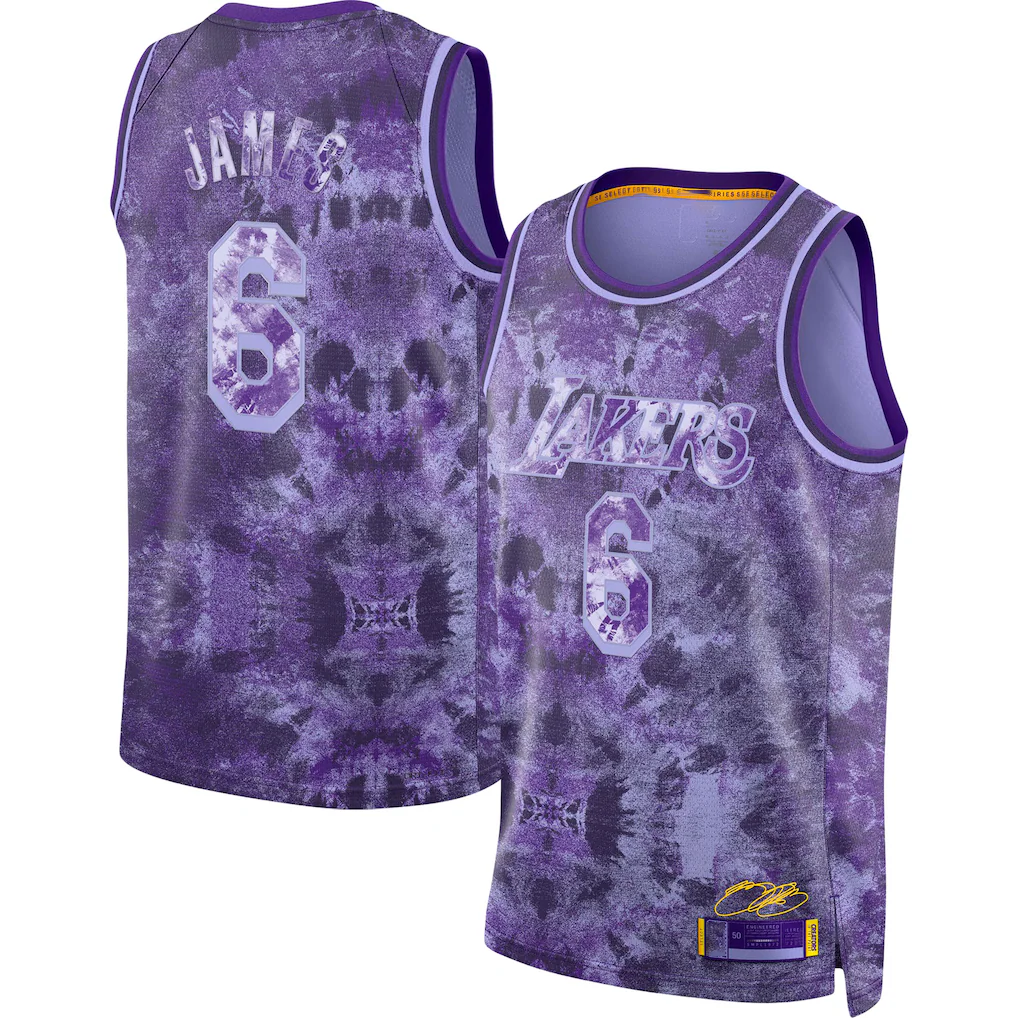 Xdoa LA.Lakers #8 LeBron James Purple Select Series Swingman Stitched Jerseys