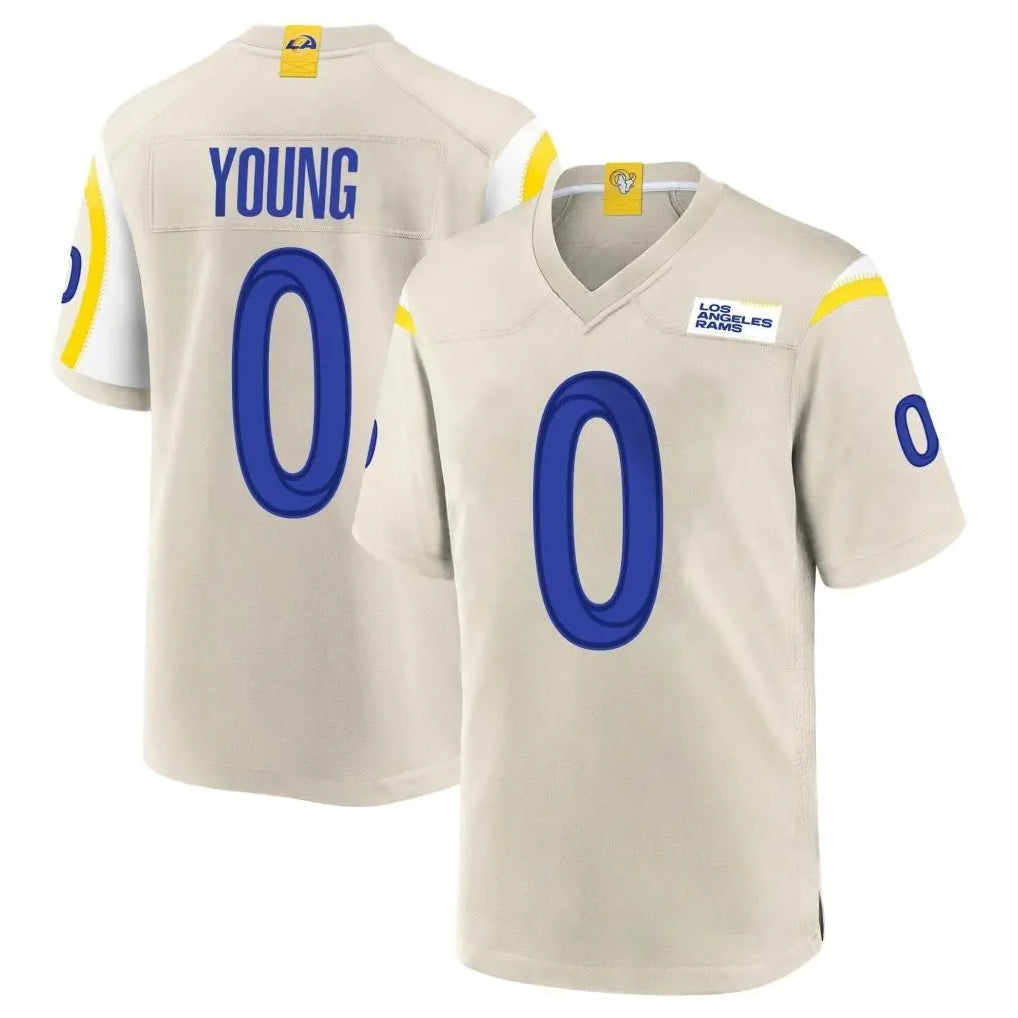 Jdoa LA.Rams #0 Byron Young Player Bone Home Game Stitched Jerseys