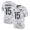 Jdoa LA.Rams #15 Ty Simpson Player Arctic Camo Salute To Service Limited Game Stitched Jerseys