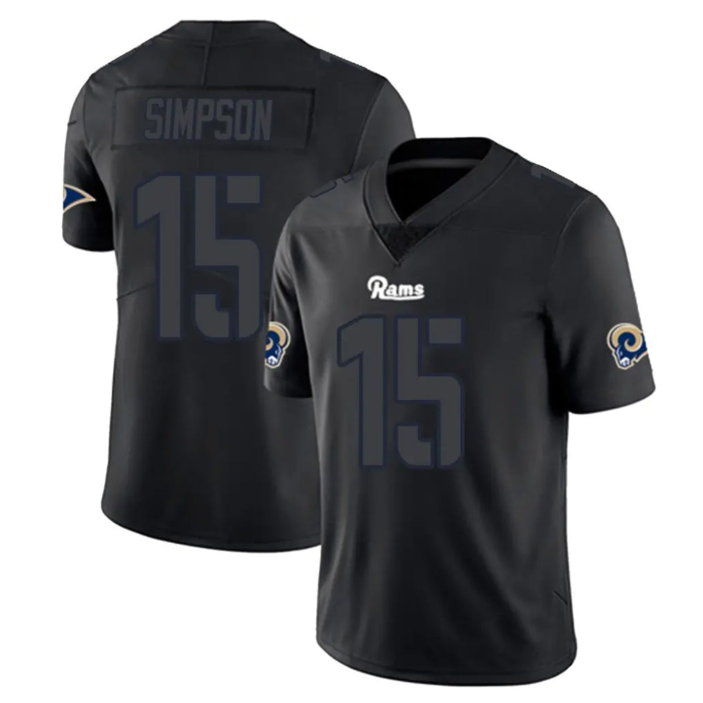 Jdoa LA.Rams #15 Ty Simpson Player Black Impact Limited Home Game Stitched Jerseys