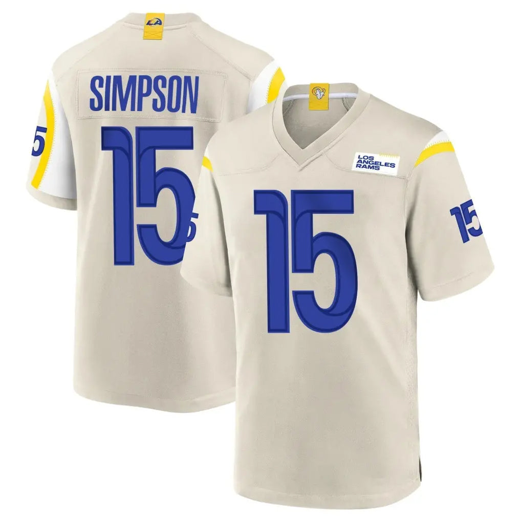 Jdoa LA.Rams #15 Ty Simpson Player Bone Home Game Stitched Jerseys
