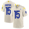 Jdoa LA.Rams #15 Ty Simpson Player Bone Home Game Stitched Jerseys