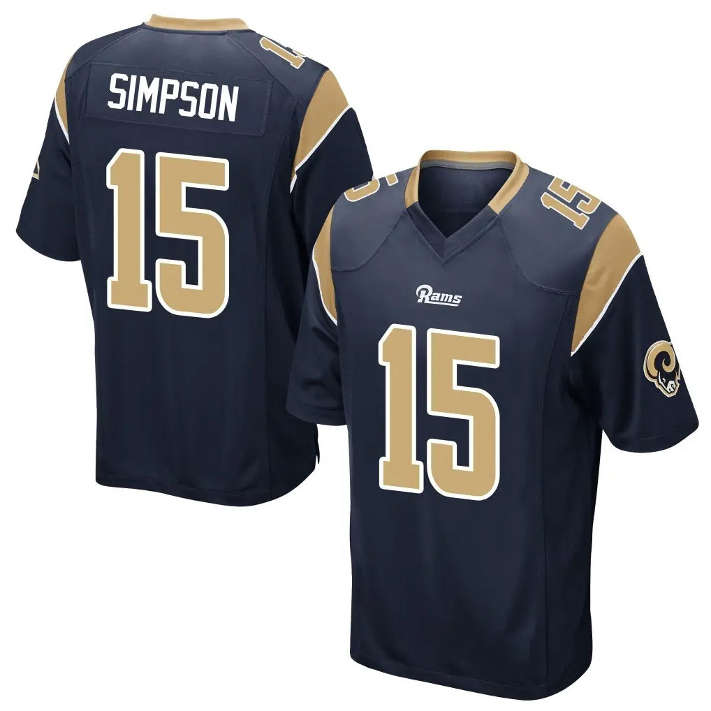 Jdoa LA.Rams #15 Ty Simpson Player Navy Home Game Stitched Jerseys