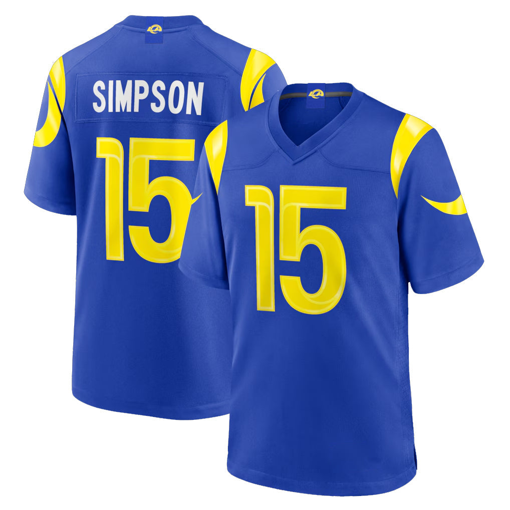 Jdoa LA.Rams #15 Ty Simpson Player Royal Limited Home Game Stitched Jerseys