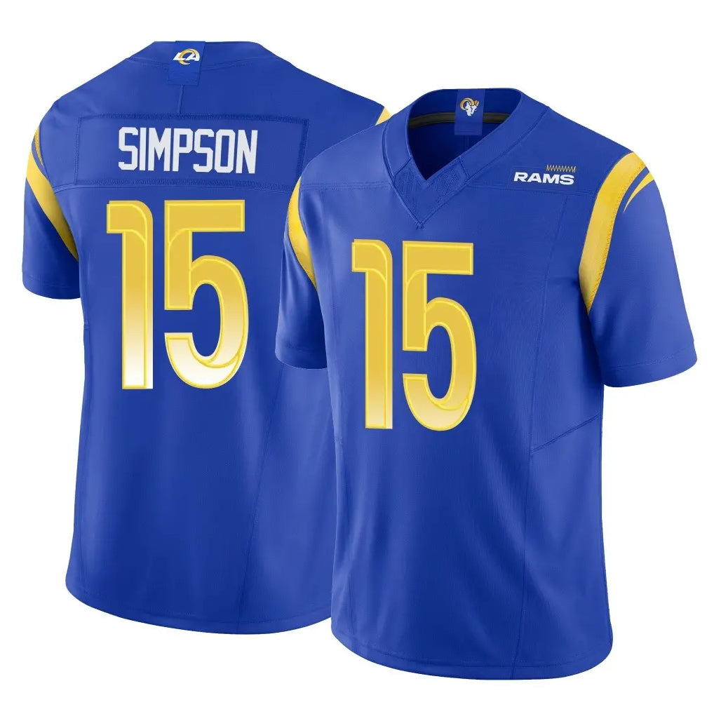 Jdoa LA.Rams #15 Ty Simpson Player Royal Limited Vapor F.U.S.E. Home Game Stitched Jerseys