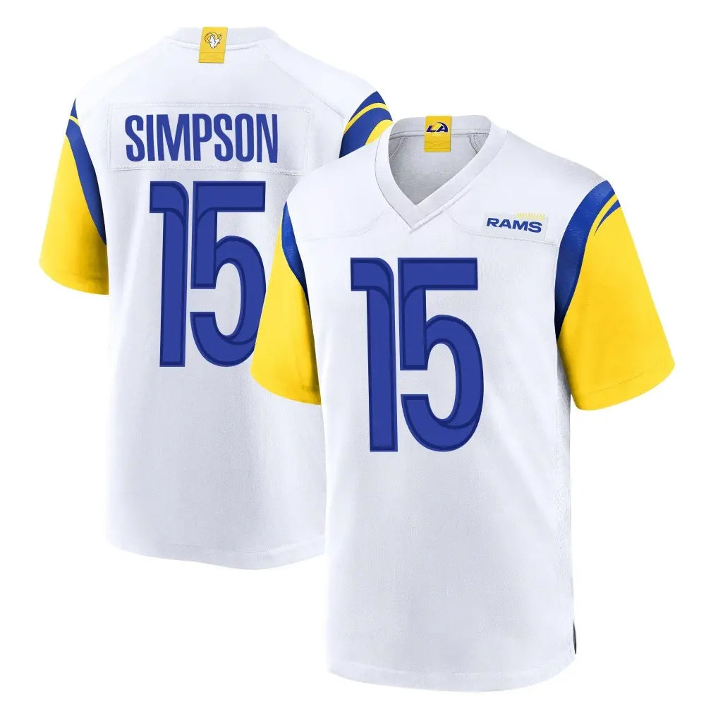 Jdoa LA.Rams #15 Ty Simpson Player White Home Game Stitched Jerseys