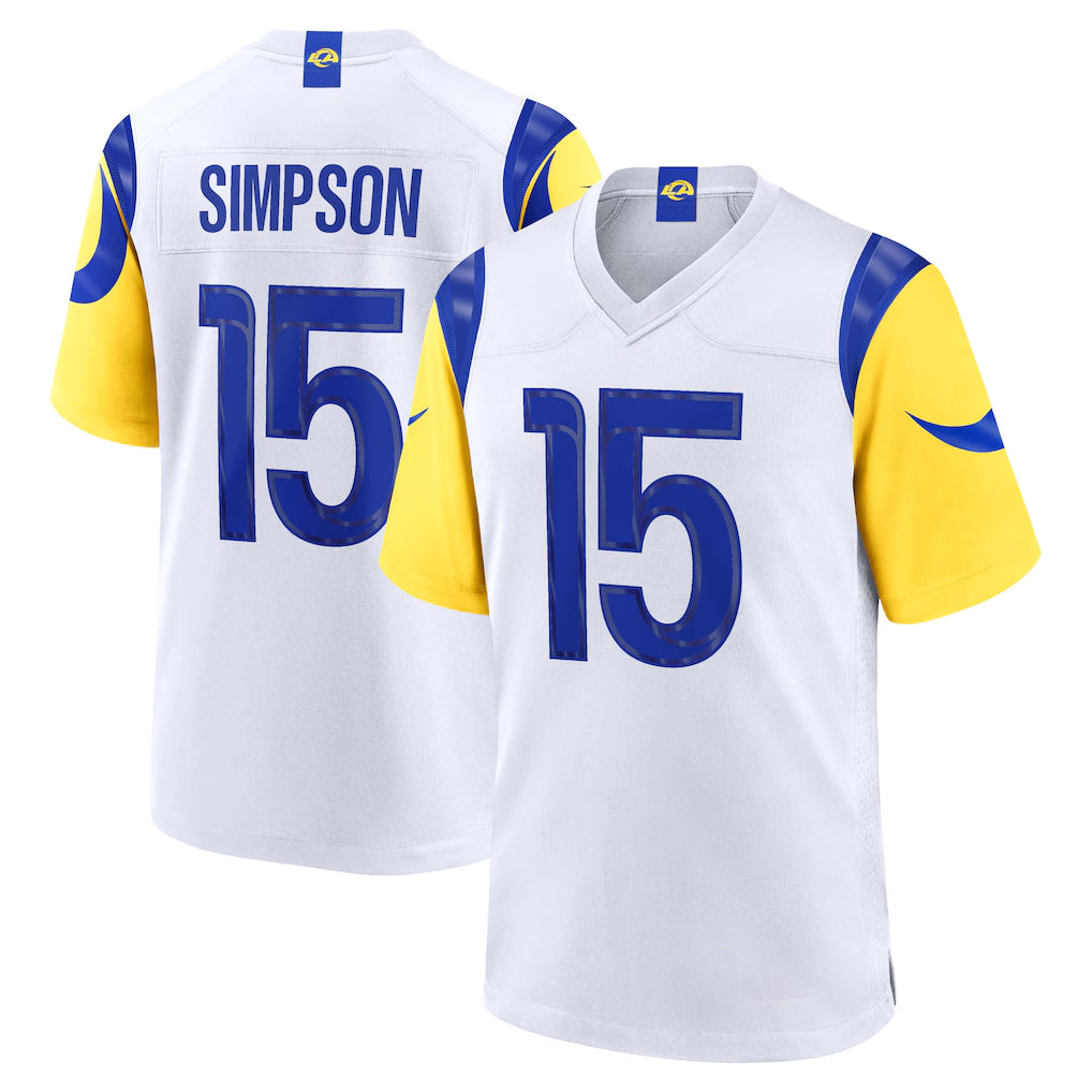 Jdoa LA.Rams #15 Ty Simpson Player White Limited Home Game Stitched Jerseys
