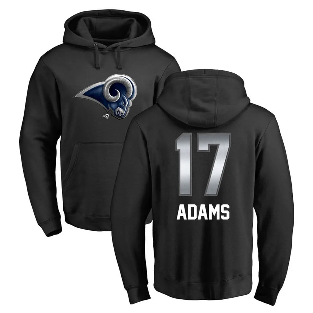 Jdoa LA.Rams #17 Davante Adams Player Black Pullover Hoodie Limited Game Stitched Jerseys