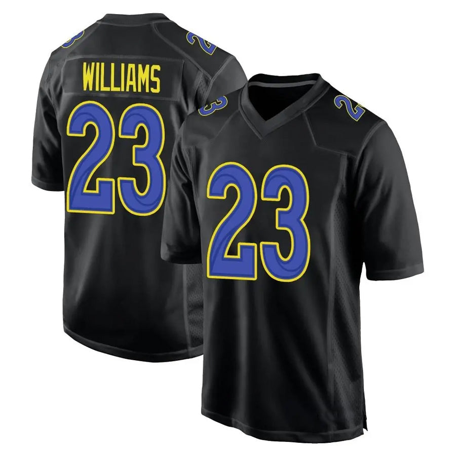 Jdoa LA.Rams #23 Kyren Williams Player Black Fashion Game Stitched Jerseys